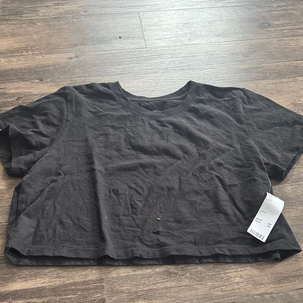 Plain black cropped t shirt new with tags from urban